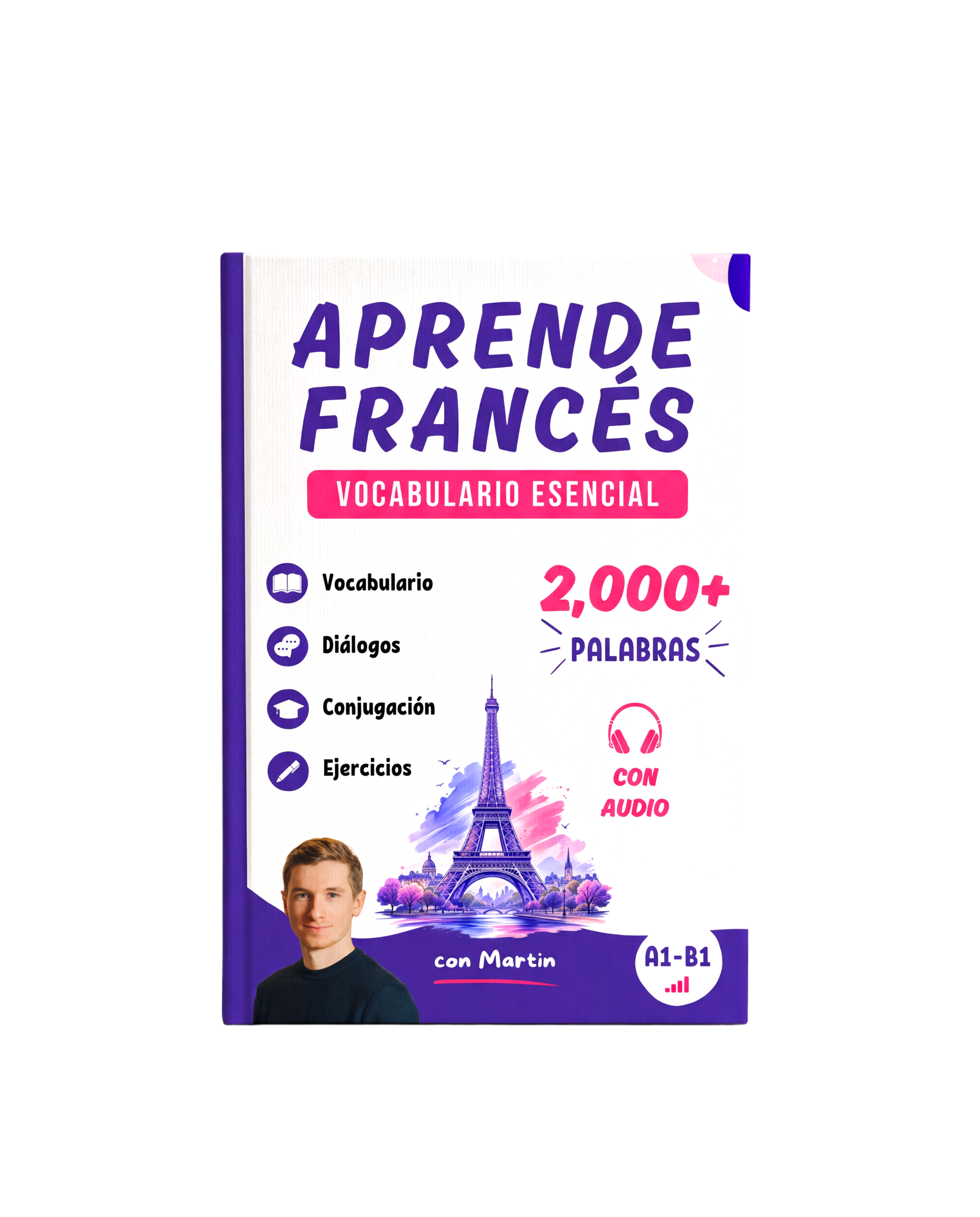 Libro de vocabulario y conjugación esenciales en francés
